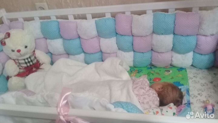 Бортики в детскую кроваткуна 4 стороны