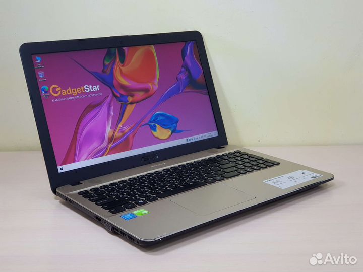 Ноутбук Asus 4 ядра, GeForce, SSD 256