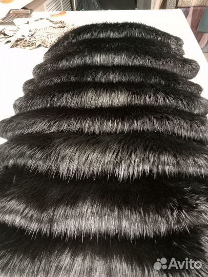 Канадский бобр крашенный черный натуральный мех