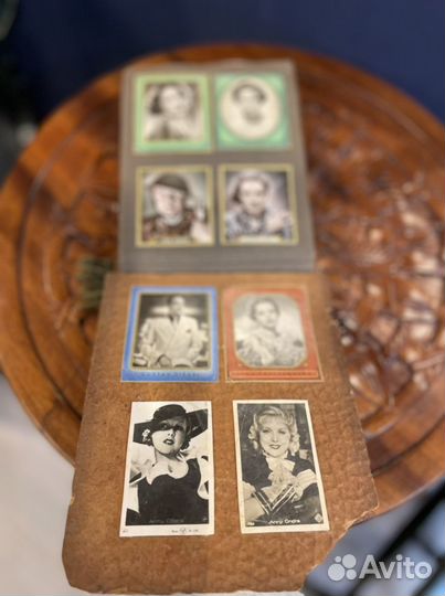 Антикварный фото альбом с коллекцией фото карточек