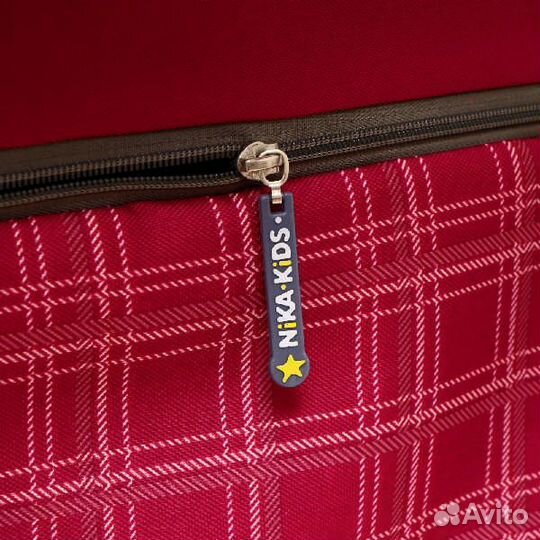 Коляска комби Ника Наши Детки5-2 вишневый В клетку