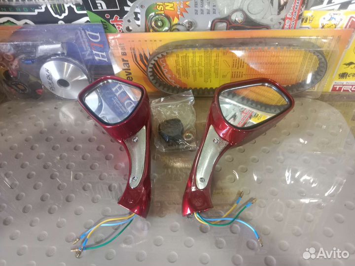 Зеркала с поворотниками на скутер