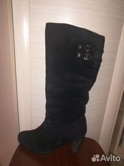 Сапоги женские зимние замшевые натуральные