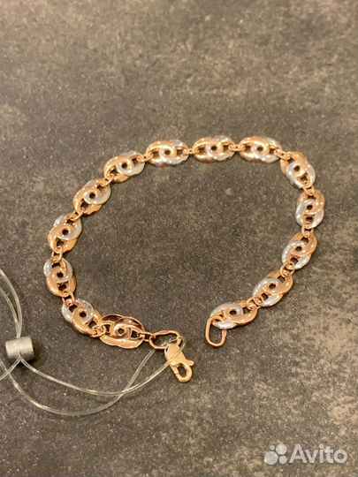 Новый золотой браслет, размер 17