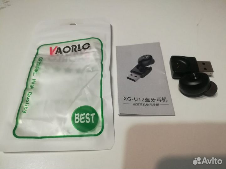 Мини-наушник вкладыш с USB зарядкой vaorlo