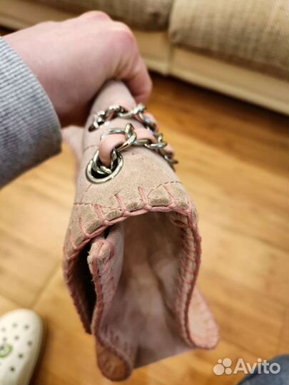 Сумка Chanel розовая замша