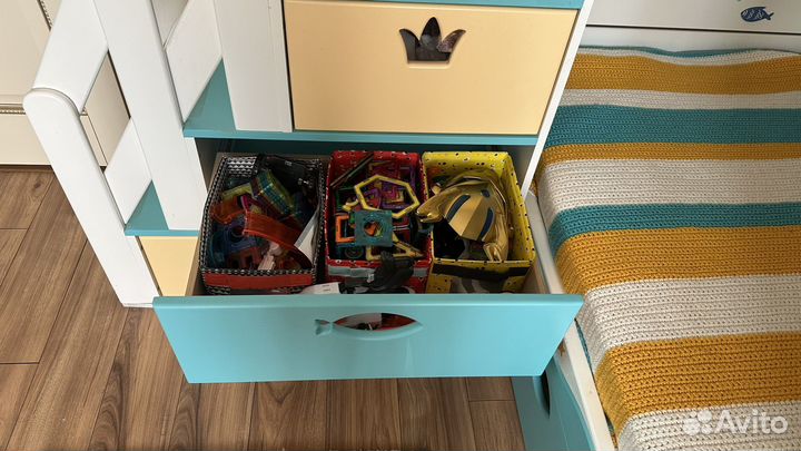 Двухъярусная кровать домик детская