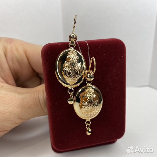 Золотые серьги самовары