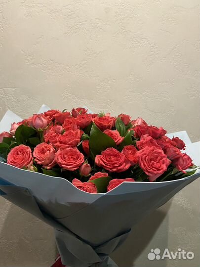 Живые розы букет