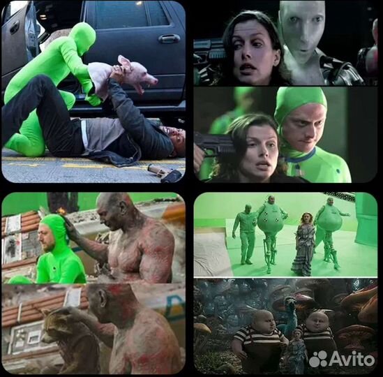 Новый костюм хромакей, зелёный 170-180см