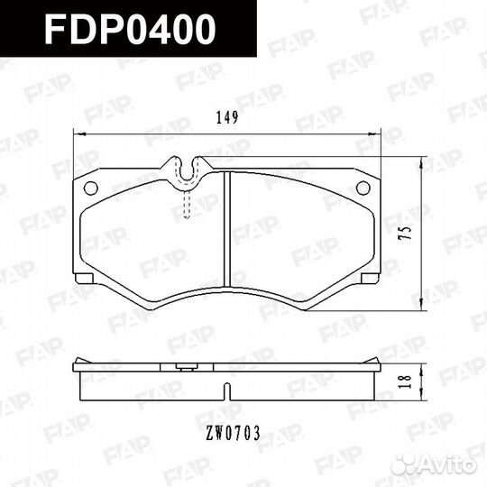 Колодки тормозные FDP0400 FAP Россия