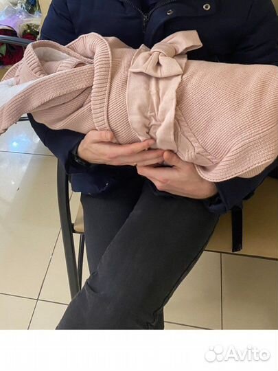 Одеяло и бант на выписку