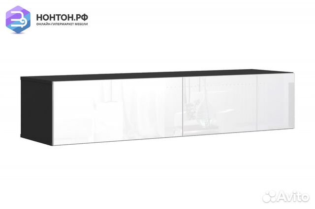 Тв-тумба somero черный / белый глянец