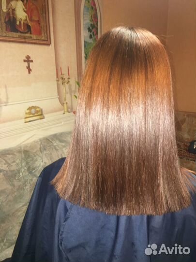 Кератиновое выпрямление волос