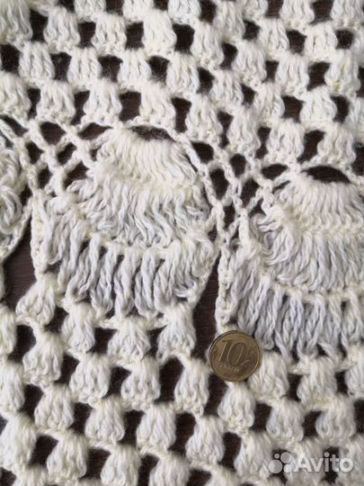 Платок шаль ажурная шерстяная светлая150*260*150см