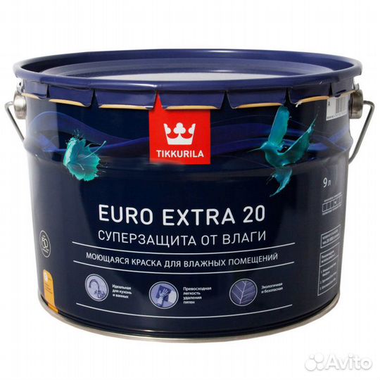 Краска моющаяся Tikkurila Euro Extra 20 база С бес