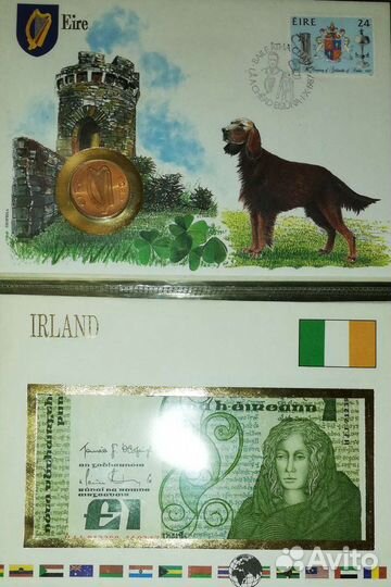 Альбом с монетами в конвертах с маркой