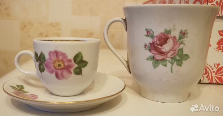 Кофейная фарфоровая пара Kahla. Производство ГДР