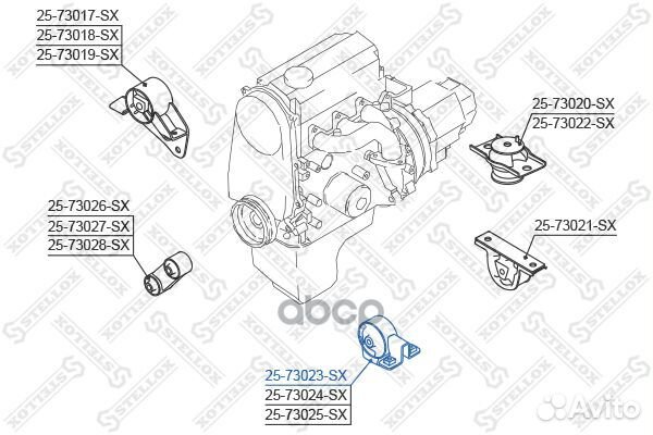 Подушка двс пер. Daewoo Matiz 0.8 sohc пере