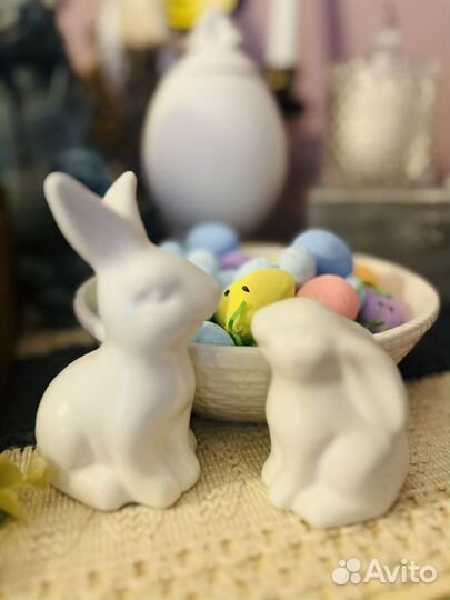 Пасхальные Кролики Блюдо глубокое керамика