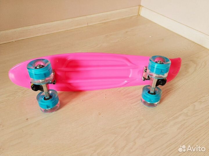 Пласт борд Penny Board пластиковый розовый скейт