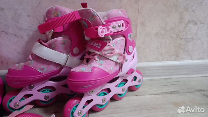 Продам детские ролики размер 31-34 и защиту