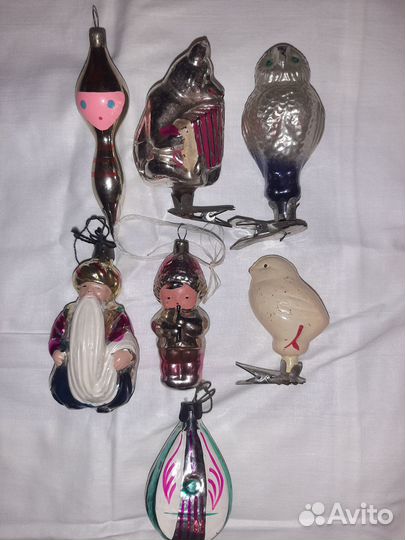 Елочные игрушки СССР на прищепке