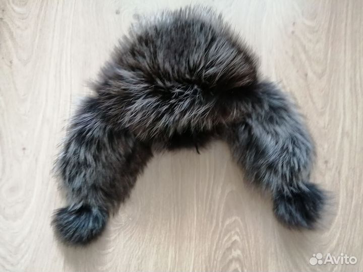 Меховая шапка чернобурка кожа
