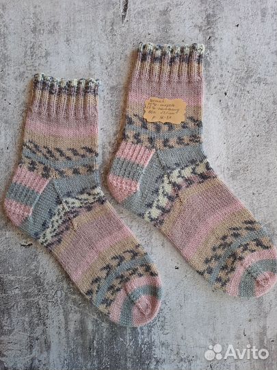 Носки шерстяные вязаные