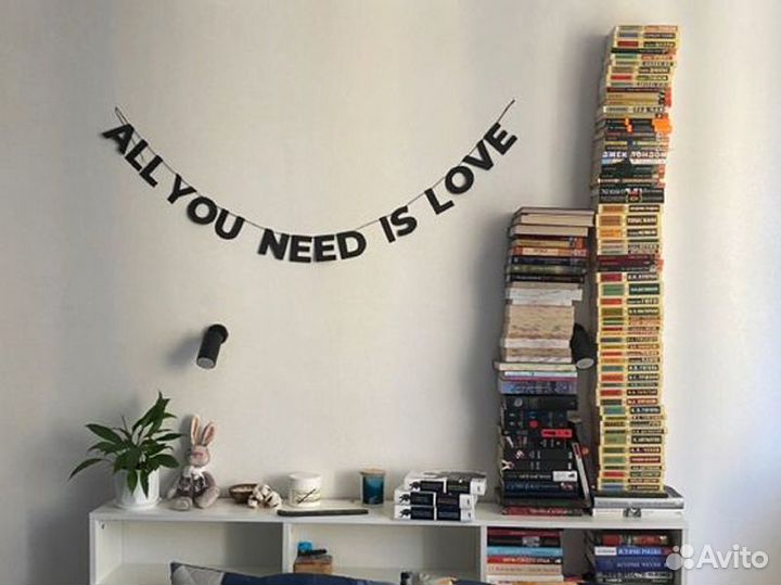 Гирлянда надпись, черные буквы