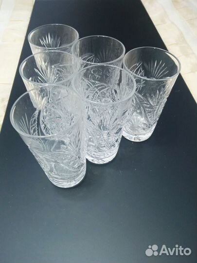 Стаканы хрустальные (6шт). Винтаж.СССР
