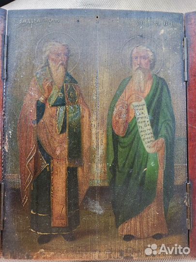 Старинная икона Святве апостолы петр и павел