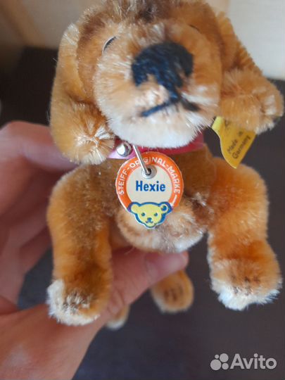 Винтажная игрушечная собака Hexie Steiff