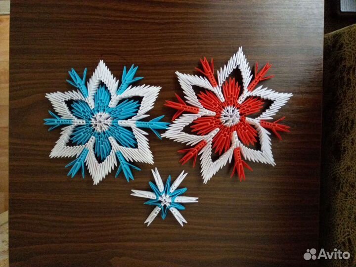 Поделки модульное оригами - снежинка