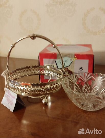 Вазочка посеребренная с ложкой производства Англия