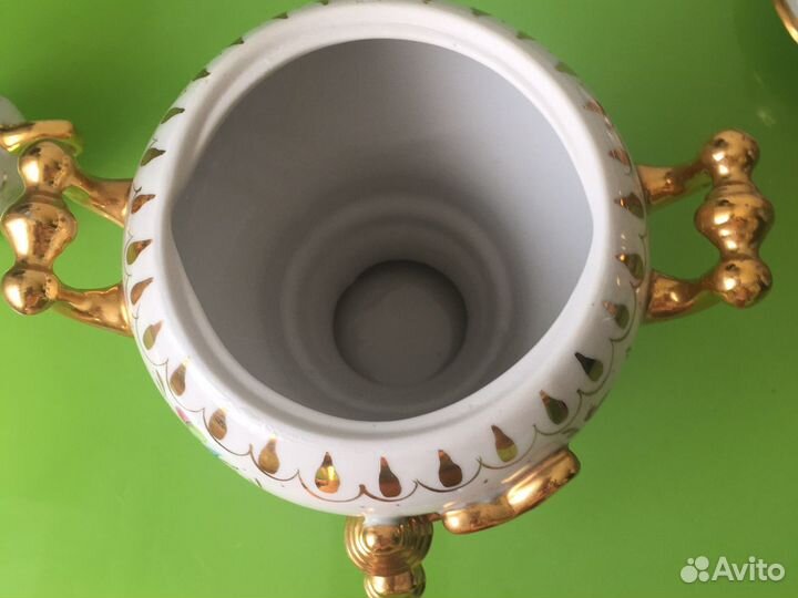 Сувенирный самовар Гжель с чайником