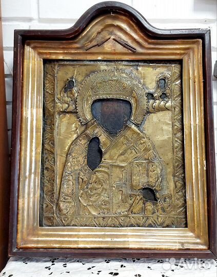 Икона Николай Чудотворец 19 век