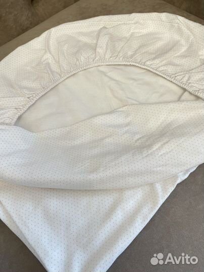 Простынь на резинке в детскую кроватку, овальная