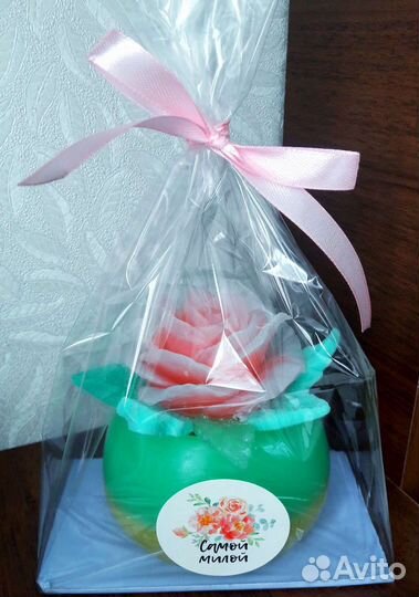 Мыло ручной работы. Роза в горшочке