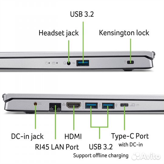 Ноутбук Acer aspire 3 15 A315-44P-R1CN NX.ksjev.00