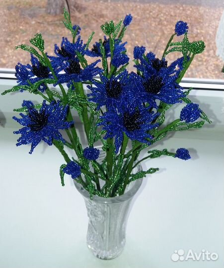 Васильки из бисера