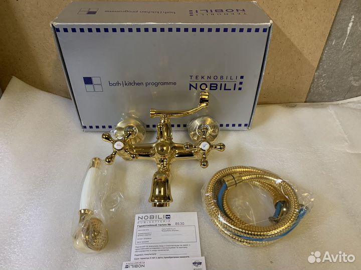 Смеситель для ванны nobili grazia Золото. Италия