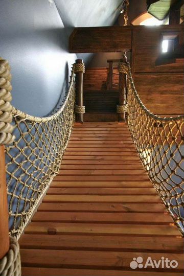 Канат джутовый 18мм огражение интерьера дома кафе