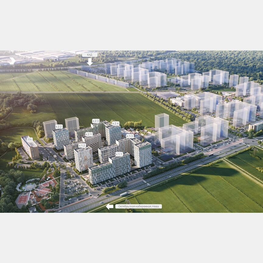 Квартира-студия, 22,4 м², 10/13 эт.