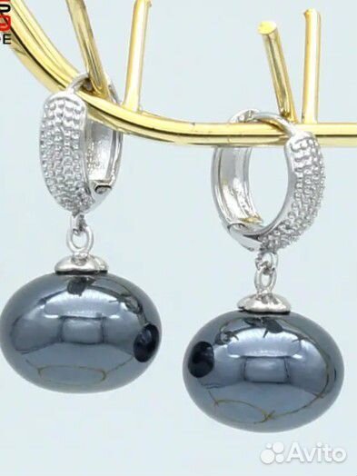 Серьги с крупным жемчугом. Италия