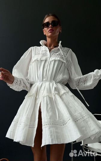 Белое мини платье хлопок Zimmerman