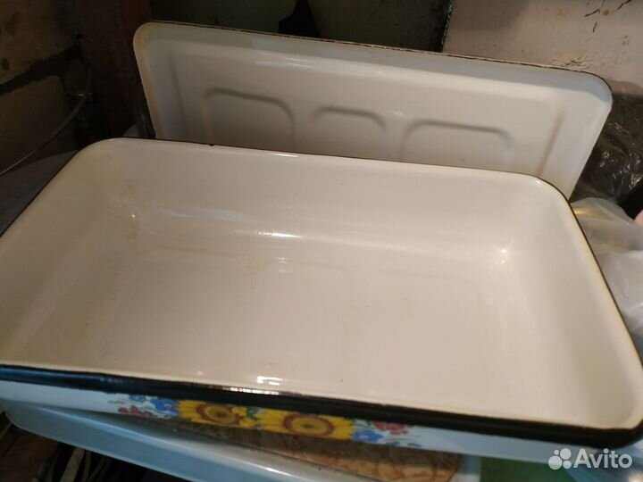 Эмалированная посуда СССР. Таз. Миски. Лоток