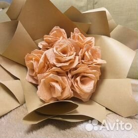 Цветок роза из гофрированной бумаги своими руками, мастер класс, пошагово с фото