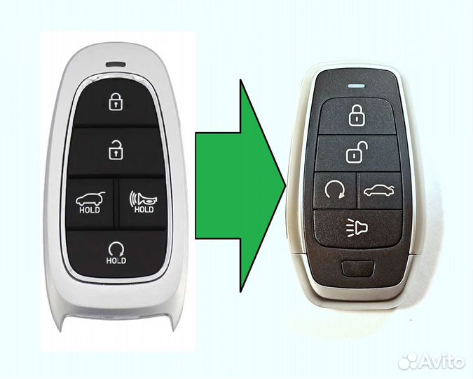 Ключ зажигания Hyundai Santa Fe / 5 кнопок Аналог