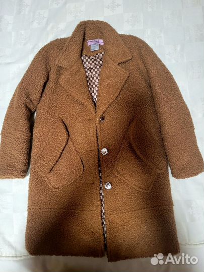 Пальто тедди для девочки 140